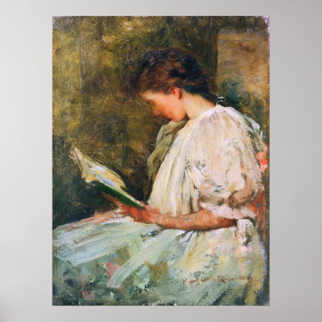 Woman reading a book, title unknown poster (Front)
