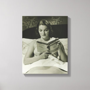 Woman Reading Book Canvas Print