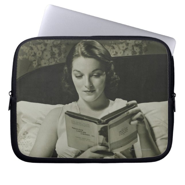 Woman Reading Book Laptop Sleeve (Front)