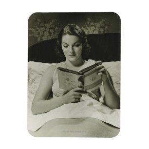 Woman Reading Book Magnet