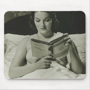 Woman Reading Book Mouse Pad