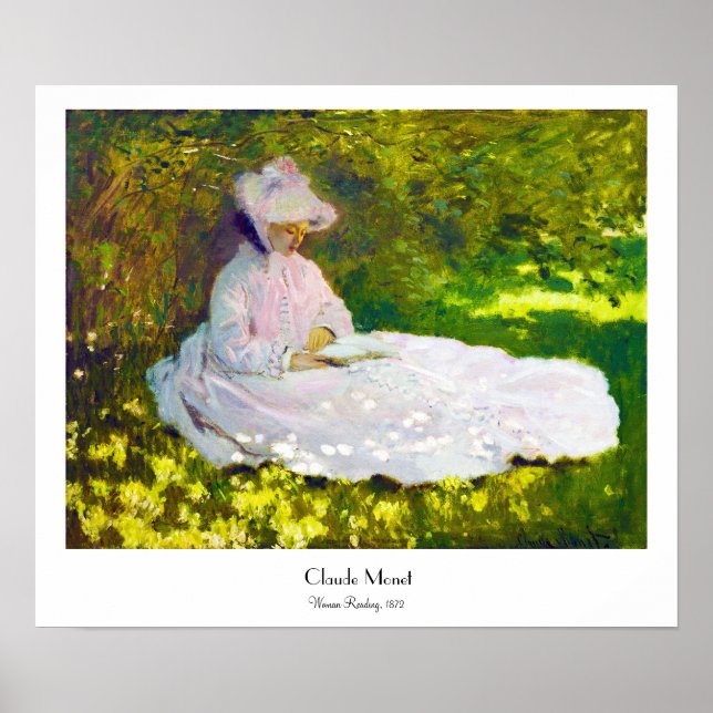 Woman Reading  Claude Monet Poster (Front)