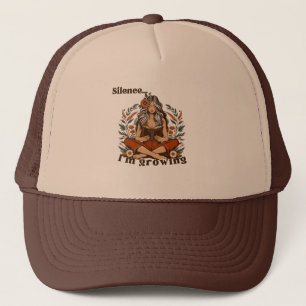 Woman reading in silence – Bohemian floral design Trucker Hat