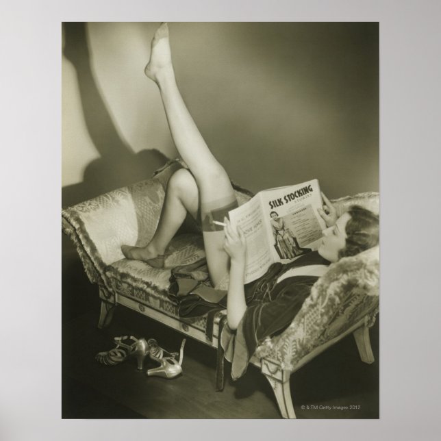 Woman Reading Magazine Poster (Front)