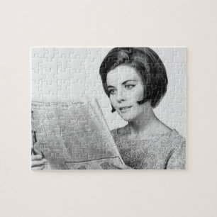Woman Reading Newpaper Jigsaw Puzzle