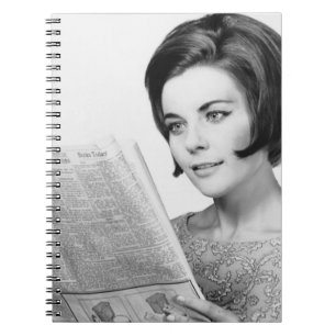 Woman Reading Newpaper Spiral Notebook