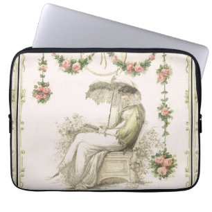 Woman reading Regency fashionplate Laptop Sleeve