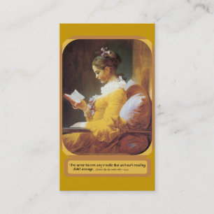 Woman Reading Regular Business Card