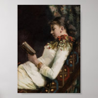 Woman Reading, Woman Portrait Vintage Art