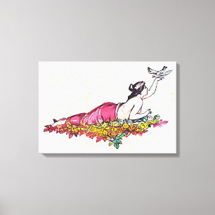 Woman reclining canvas print