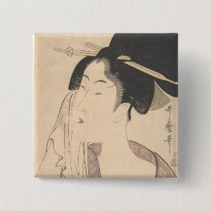 Woman Relaxing after Her Bath 15 Cm Square Badge