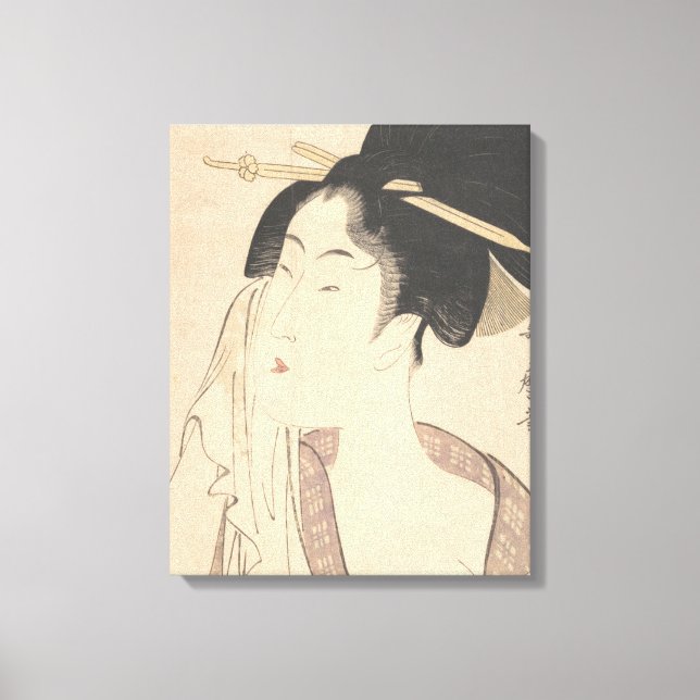 Woman Relaxing after Her Bath Canvas Print (Front)
