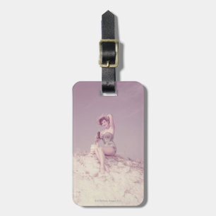 Woman Relaxing on Beach Luggage Tag