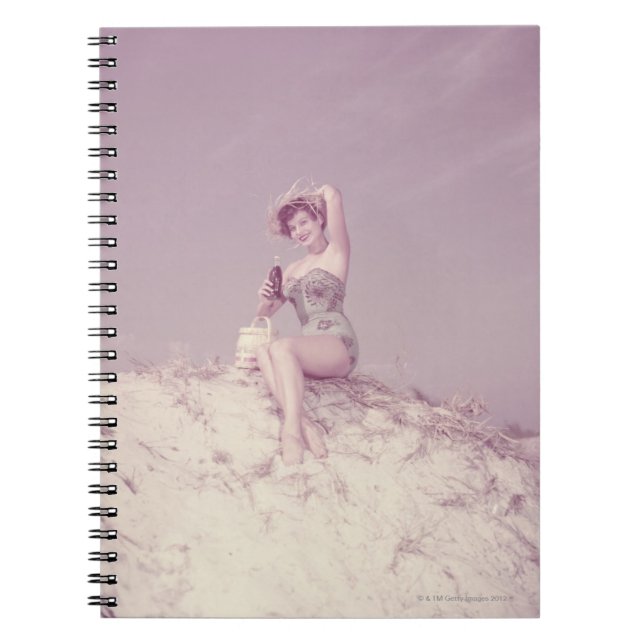 Woman Relaxing on Beach Notebook (Front)