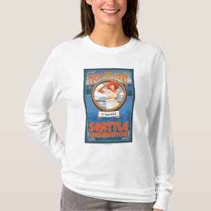 Woman Riding Ferry - Seattle, Washington T-Shirt