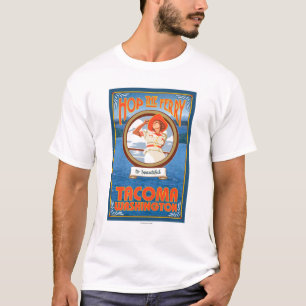 Woman Riding Ferry - Tacoma, Washington T-Shirt