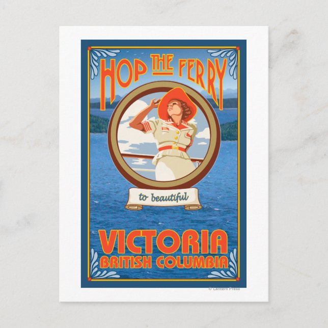 Woman Riding Ferry - Victoria, BC Canada Postcard (Front)