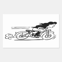 Woman Riding Motorcycle Biker Chick Art