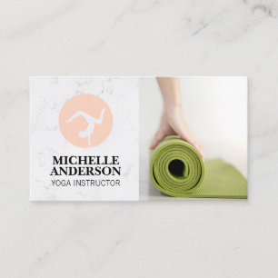Woman Rolling Up Yoga Mat Business Card