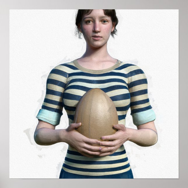 Woman Rugby Player Art Print (Front)