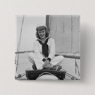 Woman Sailor 15 Cm Square Badge