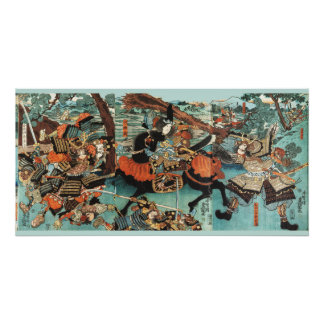 WOMAN SAMURAI TOMOE GOZEN HORSEBACK IN THE BATTLE POSTER