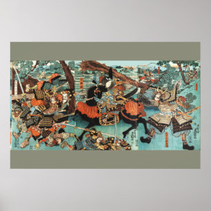WOMAN SAMURAI TOMOE GOZEN HORSEBACK IN THE BATTLE POSTER