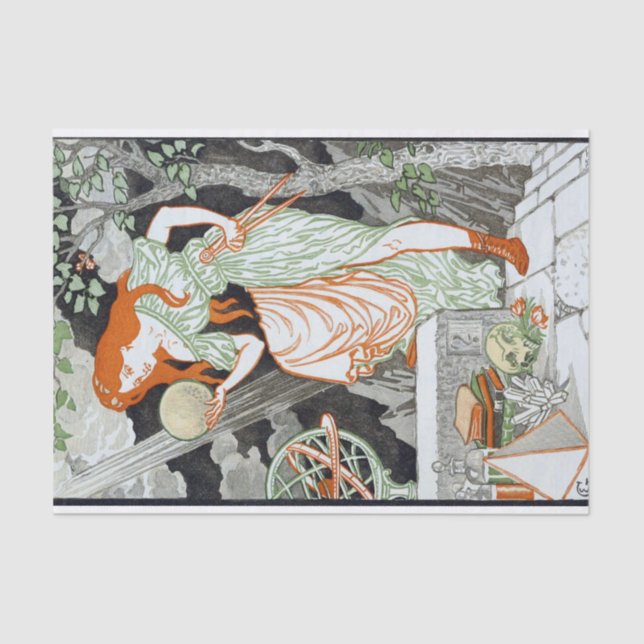 Woman Science by Eugene Grasset  Tissue Paper (Front)