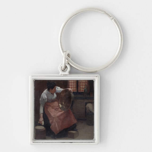 Woman Scouring Key Ring (Front)