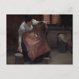 Woman Scouring Postcard