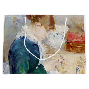 Woman Sewing, Berthe Morisot Large Gift Bag