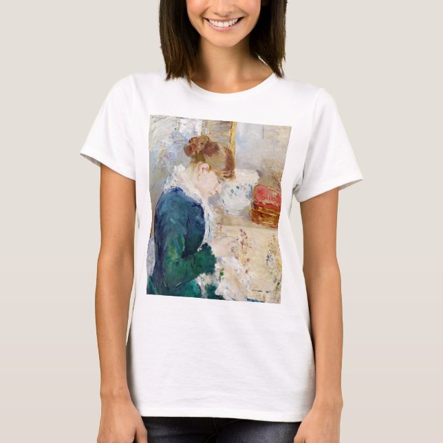 Woman Sewing, Berthe Morisot T-Shirt (Front)