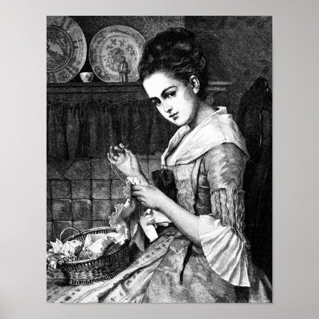 Woman Sewing Poster (Front)
