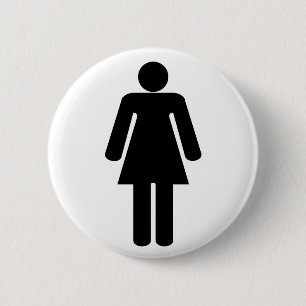 Woman Shape 6 Cm Round Badge