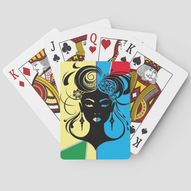 WOMAN silhouettes Playing Cards (Back)