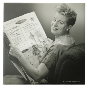 Woman Sitting in Chair Tile