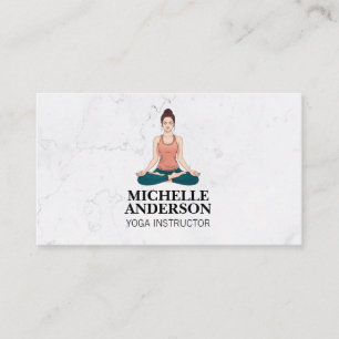Woman Sitting Meditating Doing Yoga Business Card