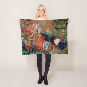 Woman Sitting on the Bench, Mary Cassatt Fleece Blanket