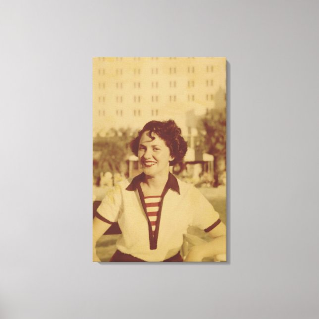 Woman Sitting Outside Canvas Print (Front)