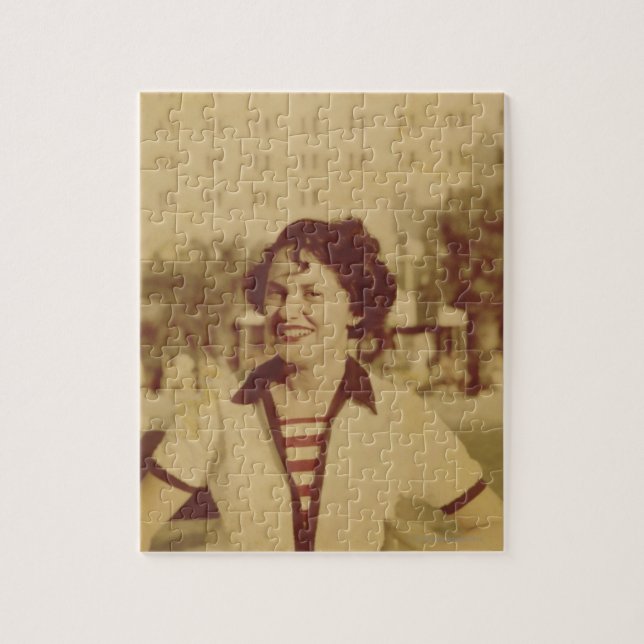 Woman Sitting Outside Jigsaw Puzzle (Vertical)