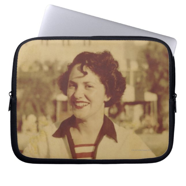 Woman Sitting Outside Laptop Sleeve (Front)