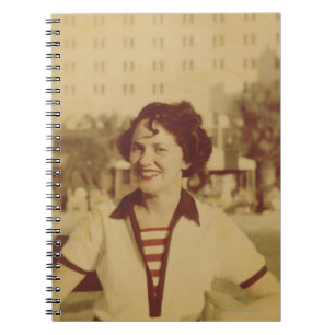 Woman Sitting Outside Spiral Notebook
