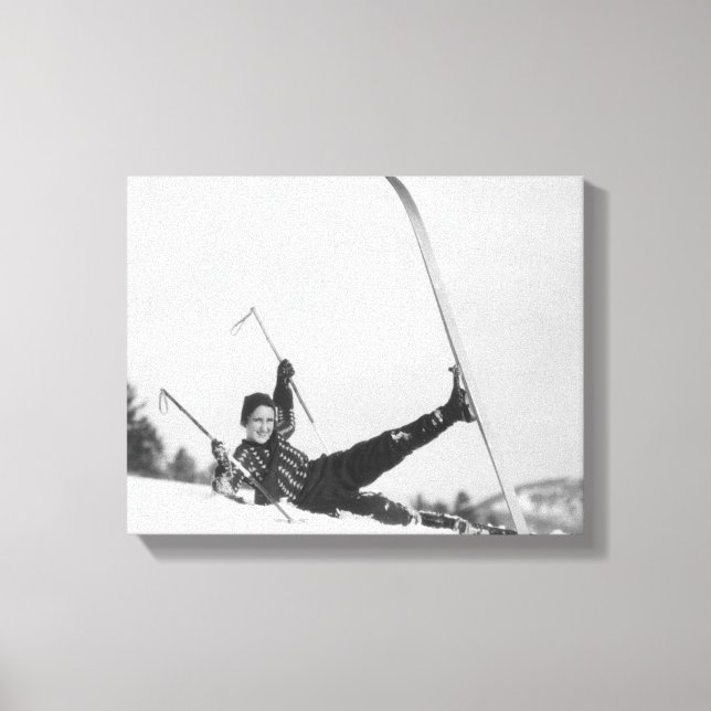 Woman Skier 2 Canvas Print (Front)