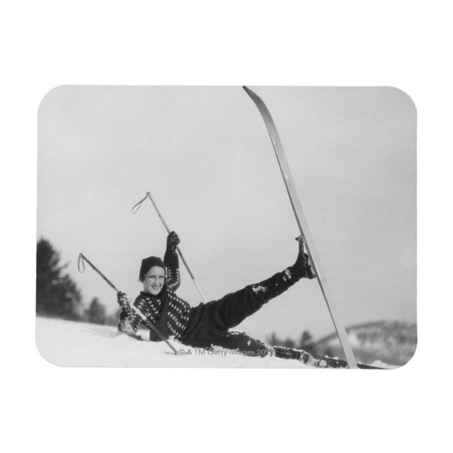 Woman Skier 2 Magnet (Horizontal)