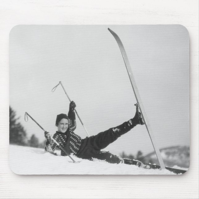 Woman Skier 2 Mouse Pad (Front)