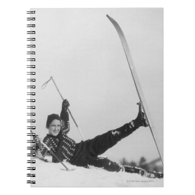 Woman Skier 2 Spiral Notebook (Front)