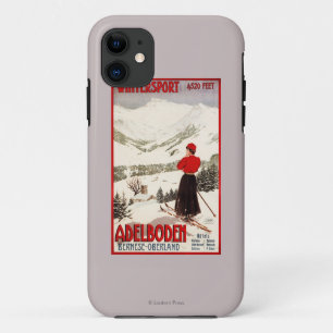 Woman Skier Overlooking Adelboden Poster Case-Mate iPhone Case