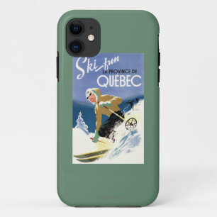 Woman Skiing - Both English and French Poster Case-Mate iPhone Case
