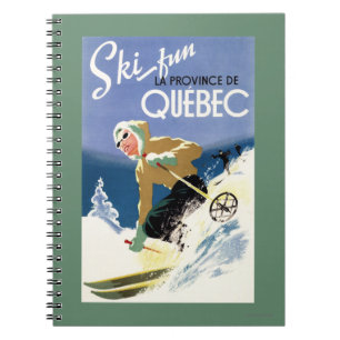 Woman Skiing - Both English and French Poster Notebook