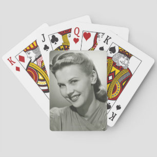 Woman Smiling 2 Playing Cards